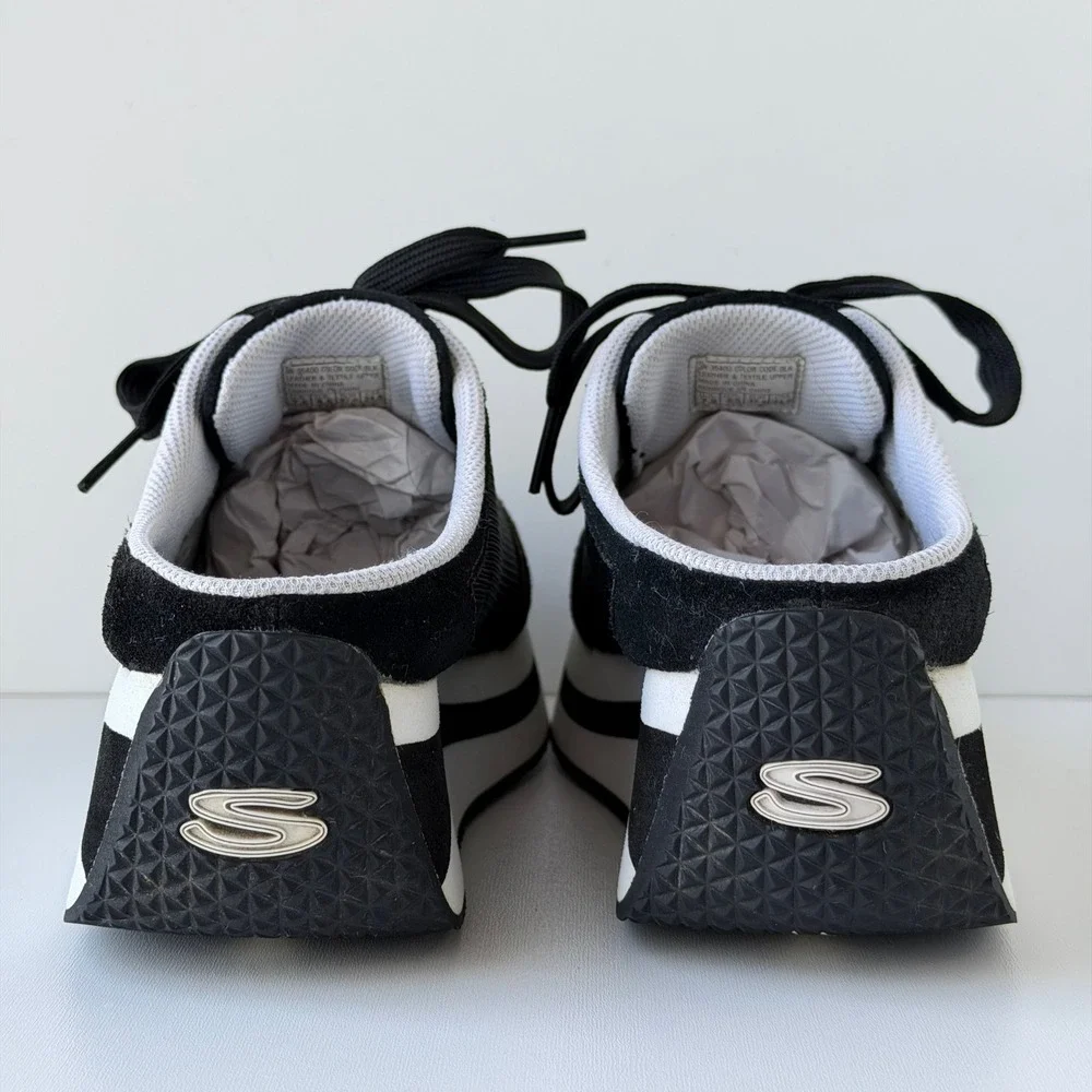 Vintage Skechers Somethin' Else Mules Women 7.5 Black Platform Y2K Sneakers